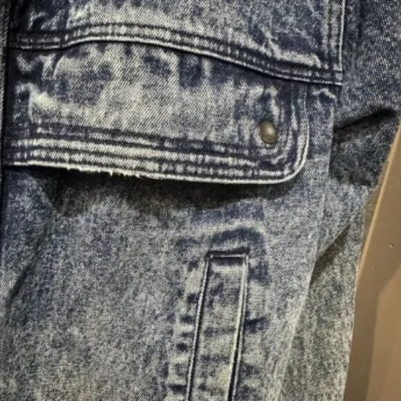 Vintage Urban Equipment Retro Acid Washed Blue Denim Jacket Mens Large / XL - Picture 5 of 16